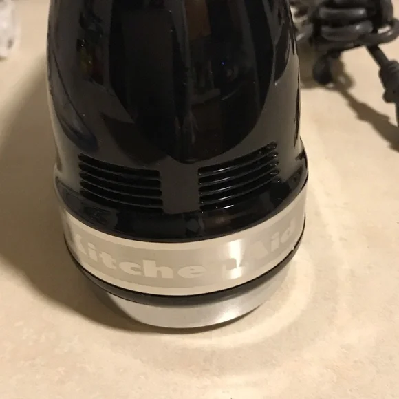 Black and Silver KitchenAid 9 Speed Hand Mixer with Attachments - Picture 11 of 13